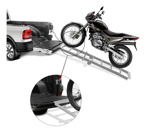Extensor Caçamba Saveiro G5 2011 2012 C/ Rampa Edr Prata