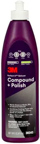 3m Perfect-it Gelcoat Compound + Polish 30344, 1 Cuarto (32 