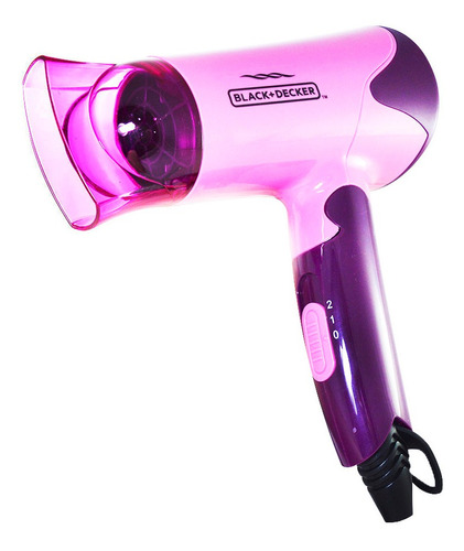 Secador De Cabelos Rosa Dobrável Black+decker Bivolt - Th1