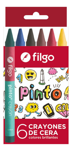 Crayones De Cera Escolares Filgo X 6 Colores Brillantes Csi