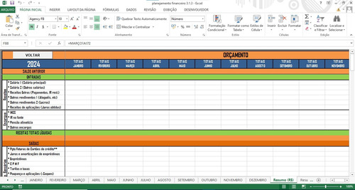 Planilha Planejamento Financeiro