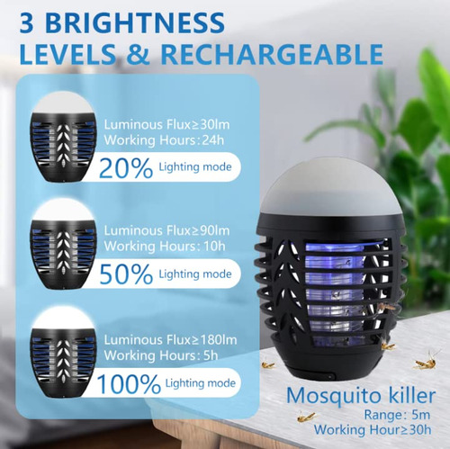 Lámpara Portátil Recargable Para Exterminar Insectos En Exte