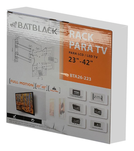 Soporte Rack Tv Lcd, Led 23 - 42 Pulgadas Batblack