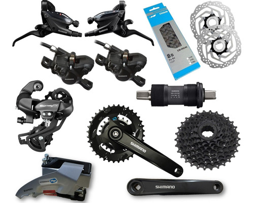 Grupo Bicicleta Biplato Shimano Hidráulico 8 Velocidades Mtb