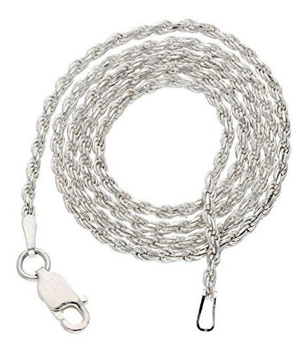 Collar Cadena Plata Ley 925 Diamantado, 2mm (14 -36 )