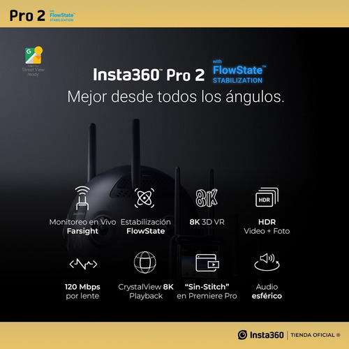 Imagen 4 de 10 de Camara Insta360 Pro 2 + Farsight Edition Tienda Oficial