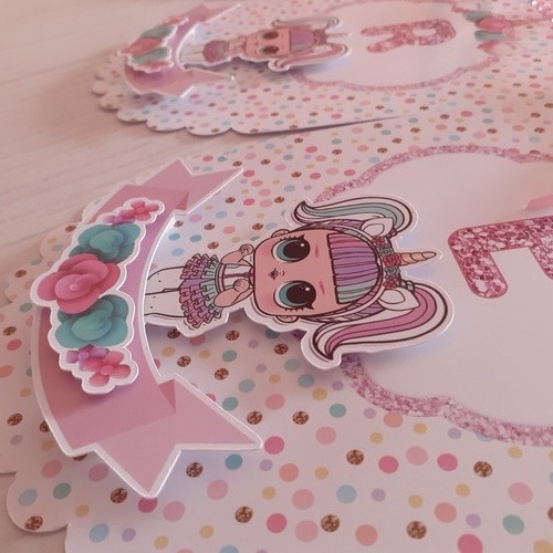 Banderines Personalizados 3d Lol Unicornio