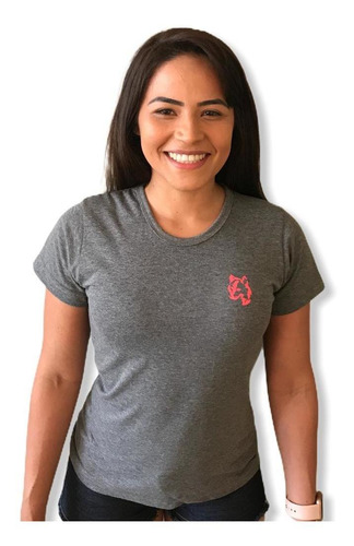Camiseta Lobo Basic Feminina Mescla Cf005