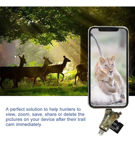 Lector De Tarjetas Sd Trail Camera Viewer 4 En 1 Para iPhone