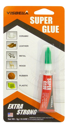 Pegamento Super Glue Extra Strong, Visbella, Pega Loca Color Incoloro