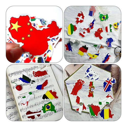 X Pegatinas De País, Pegatinas Con Banderas, Apliques, 100