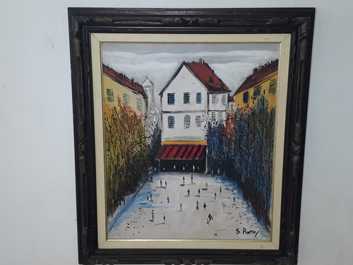 2416- Sylvio Pinto Ost. 62x71cm Com Moldura - Paris. (Usado)