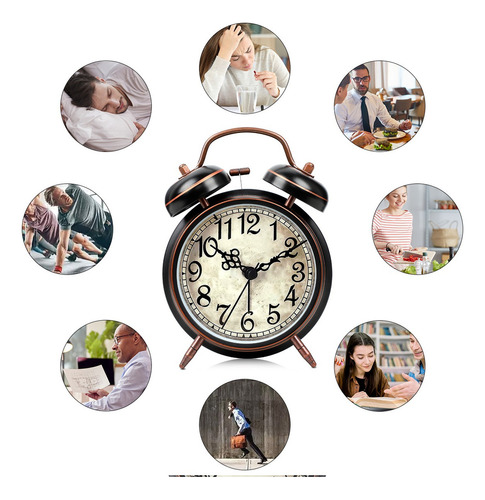 Reloj Despertador Campana Retro Analógico Estilo Vintage