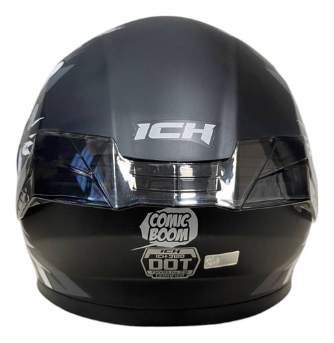 Casco Ich Abatible Comic Boom Mate Gris Para Motos