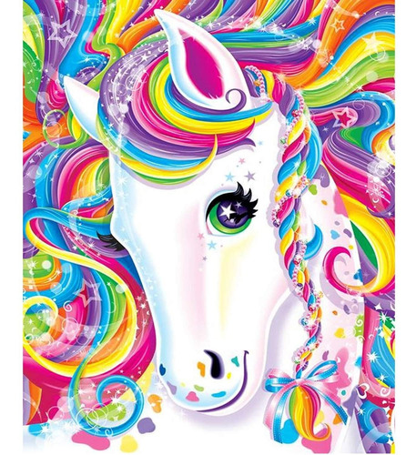 Pintura Por Diamantes 5d | Poster De 35x45 Cm | Unicornio