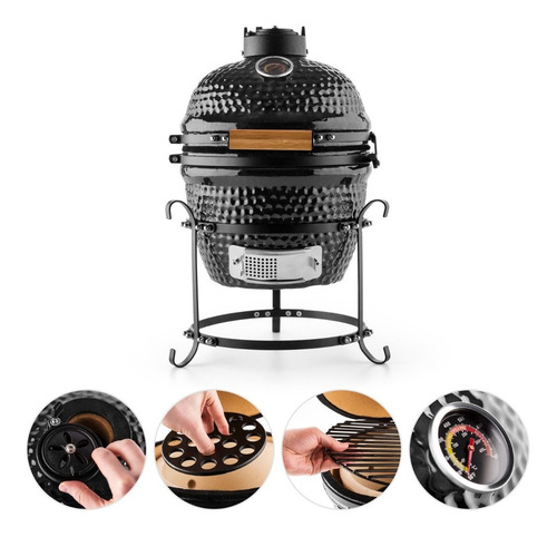 Imagen 3 de 9 de Kamado Argentino Mini 13 Parrilla Ahumador