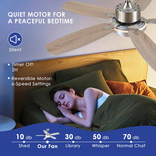 Ventilador De Teto Hounberi 50cm Com Luz E Controle Remoto/a