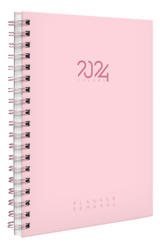 Agenda Planner Semanal 2024 Cores Spot Colors Rosa Claro