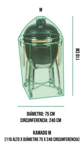 Imagen 2 de 5 de Funda Premium Kamado Argentino Asador Porteño
