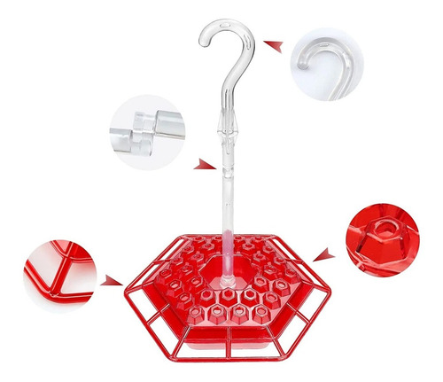 Imagem 5 de 10 de Alimentador Bebedouro Inteligente Hexagonal Para Beija-flor
