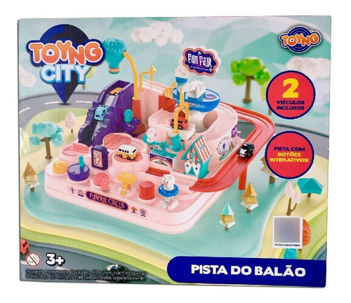 Kit Cidade Com 2 Veiculos Parque De Diversao Toyng 46903