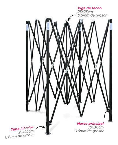 Carpa Toldo Plegable 2x2 Reforzado Impermeable Jardín Blanco