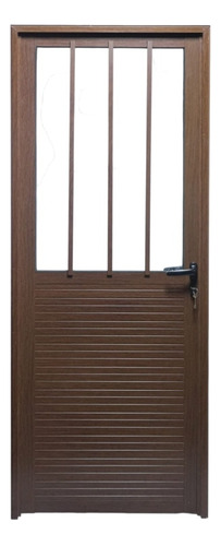 Puerta Aluminio Vidrio Exterior Simil Madera Serie 30