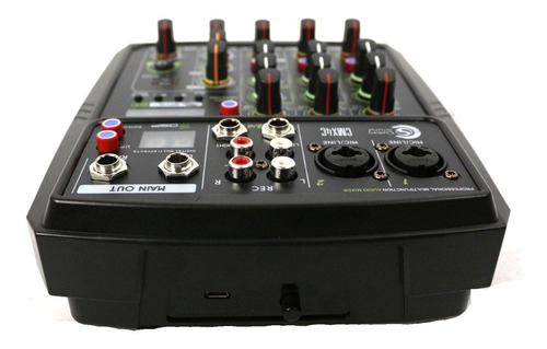 Mesa Mixer De Som Custom Sound 4 Canais Usb Nf-e