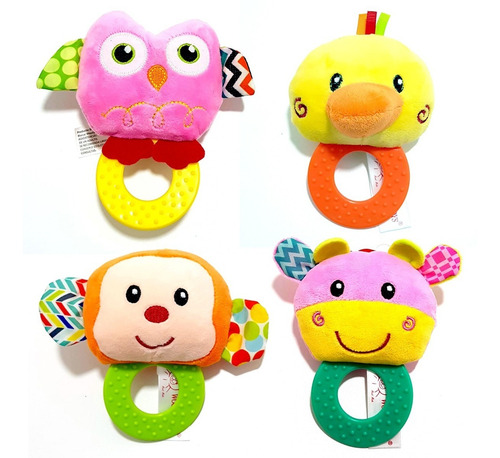 Imagen 2 de 2 de Peluche Sonajero Con Mordillo Animales My Baby Toys