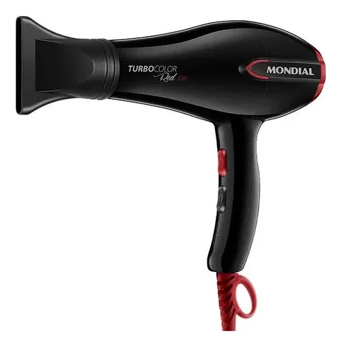 Secador de Cabelos Turbo Mondial Preto/Vermelho 2000W SC-41