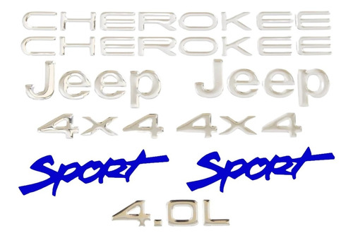 Kit Adesivo  Jeep Cherokee Sport Azul Chkrs10