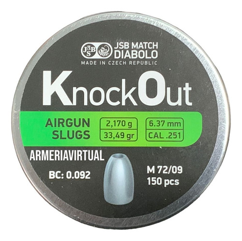 Postones Jsb Slug 6.35 Mm Knockout 33,49 G / Armeria Virtual