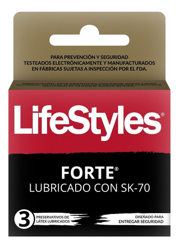 Lifestyles Forte Lubricado Sk-70 3 Unidades