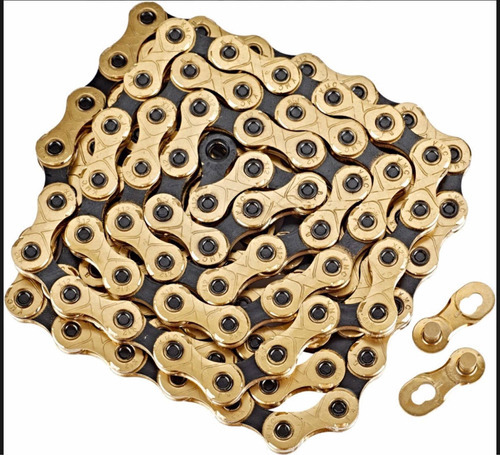 Cadena Kmc 12v X12 Ti Gold Jet Black 126 Links Eagle