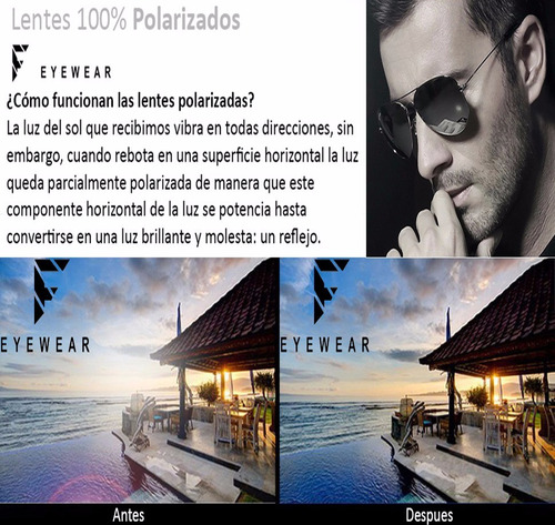Lentes De Sol Aviador Polarizados Gota Mediana Conducir Lujo