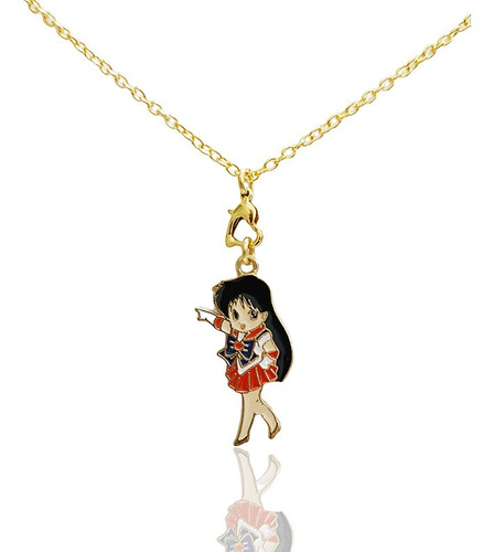 Collar Sailor Scouts Mars Sailor Moon Chapa Oro Esmaltado