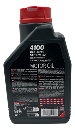 Aceite 15w 40 Semisintetico 4100 Motul Syn Nergy