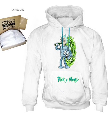 Imagen 7 de 10 de Buzo Hoodie Personalizado Unisex Rick And Morty Estampado