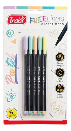 Microfibras Free Liners Pastel Trabi X 5 Colores