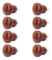 Comprar Puxador Madeira Gavetas Portas Moveis Bau Oval Retrô 8 Pçs