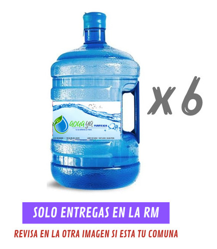 Agua Purificada En Bidon De 10 Litros Solo Rm (6 Unidades)