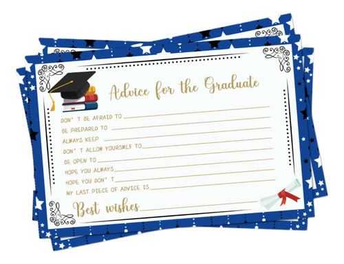 16 Piezas Tarjetas De Graduación Tarjetas De Azul