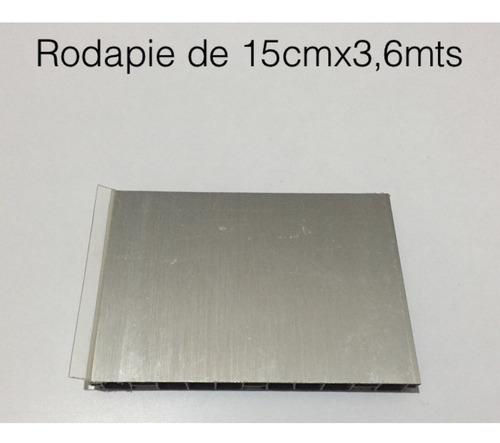 Rodapie De Aluminio Liso De 15cm X 3,6mts Para Cocinas