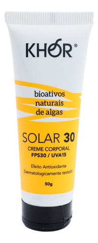 Protetor Solar Natural Fps30/uva15 Khor - 50g