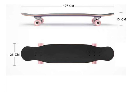 Longboard Skate Patineta Tracks Aluminio Ruedas Silicona