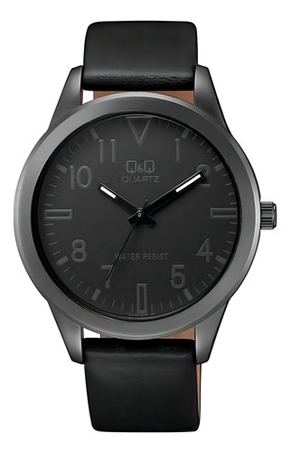 Relogio Q&q By Citizen Masculino Qa52j505y Grafite Couro