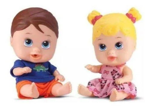 Kit Bonecos Little Dolls Gêmeos - Menino E Menina Em Vinil