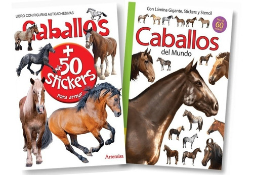 Combo 2 Libros Caballos Del Mundo Con Stickers