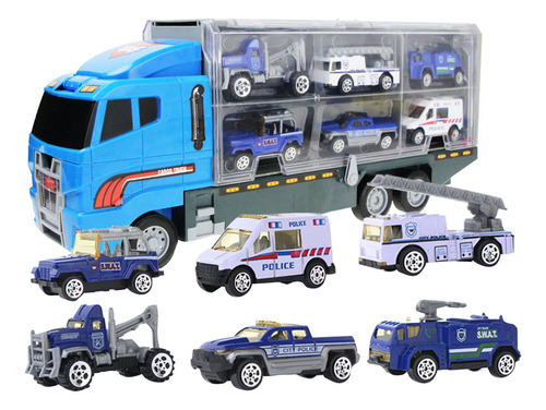 El Coche De Juguete Carrier Truck Incluye 6 Coches De Metal