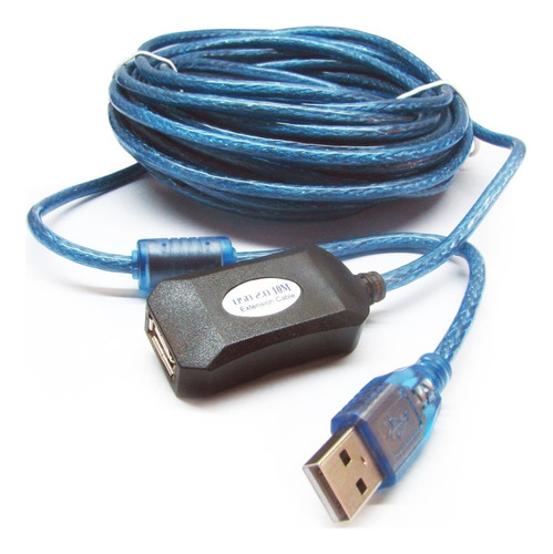 Prolongador Usb 2.0 Activo Reforzado Y Filtro Extensor 10mts